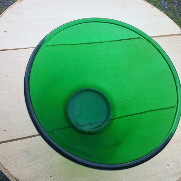 Vtg Anchor Hocking Firest Green Glass Splash Bowl 5.75"×4.25" - Picture 4 of 4